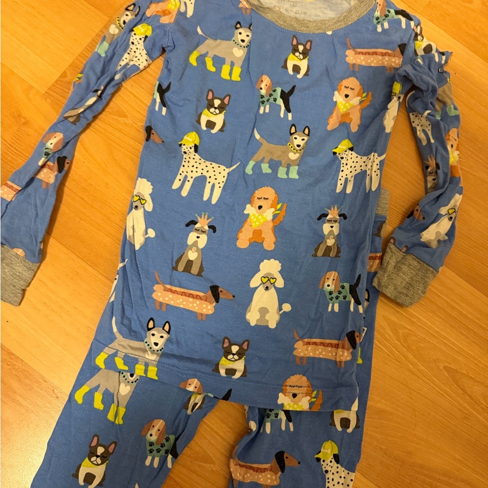 Little Sleepies Blue Dog Print Pajama Set